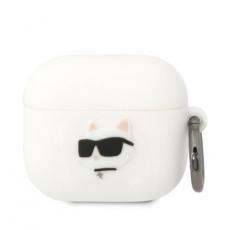 KARL LAGERFELD - Karl Lagerfeld AirPods 3 Skal Silicone Choupette Head 3D - Vit