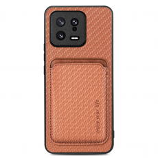 Taltech - Xiaomi 13 5G Mobilskal Korthållare Detachable - Brun