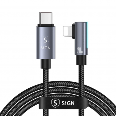 SiGN - SiGN USB-C till Lightning Kablar 1.2m 20W - Svart