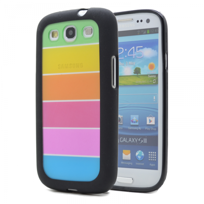 UTGATT4 - LIM'S Rainbow Skal till Samsung Galaxy S3 i9300 (Svart)