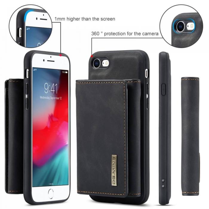 UTGATT1 - iPhone 7/8/SE 2020 Skal DG.MING M1 Magnetic Tri-fold Wallet Med Kickstand