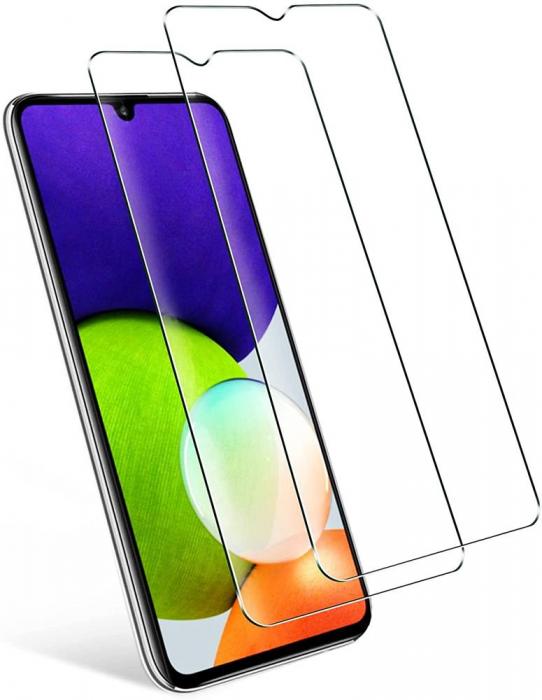 A-One Brand - Galaxy A22 4G [4-PACK] 2 X Kameralinsskydd Glas + 2 X Hrdat Glas
