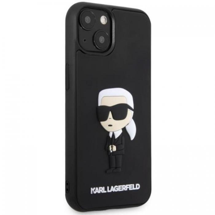 KARL LAGERFELD - Karl Lagerfeld iPhone 14 Mobilskal Rubber Ikonik 3D - Svart