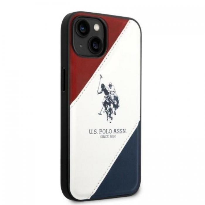 US Polo - US Polo iPhone 14 Skal Tricolor Embossed - Vit