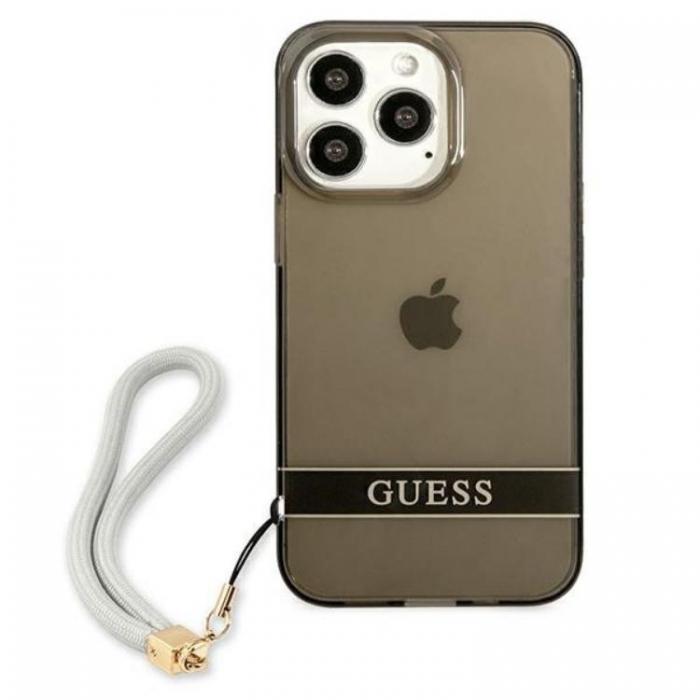 UTGATT1 - Guess iPhone 13 Pro Max Skal Translucent Stap - Svart