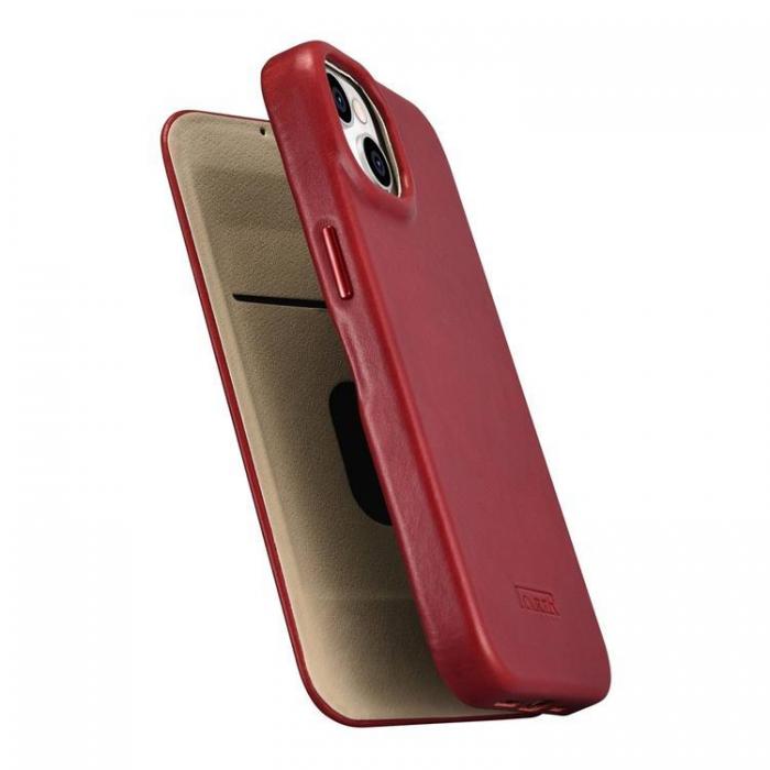 ICARER - iCarer iPhone 14 Plus Plnboksfodral Magsafe Lder - Rd
