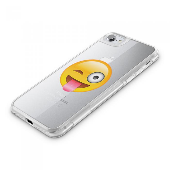 UTGATT5 - Fashion mobilskal till Apple iPhone 8 Plus - Emoji Tongue Winking Eye
