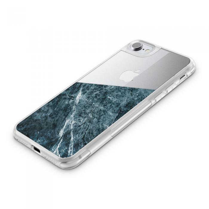 UTGATT5 - Fashion mobilskal till Apple iPhone 8 - Half marble dark grey
