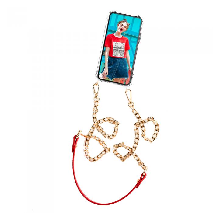 UTGATT1 - Boom iPhone 13 Mini skal med mobilhalsband- ChainStrap Red