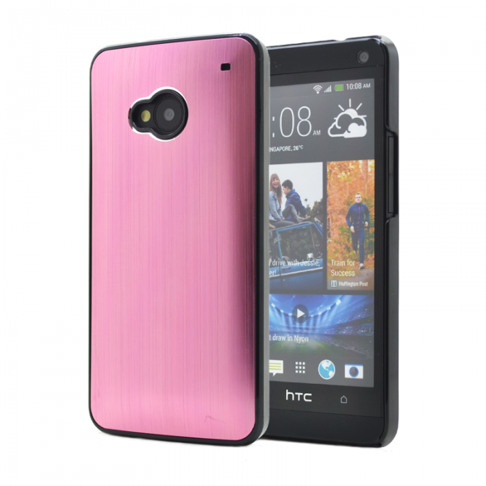 UTGATT4 - Metal Brushed Baksideskal till HTC One (M7) (Rosa)