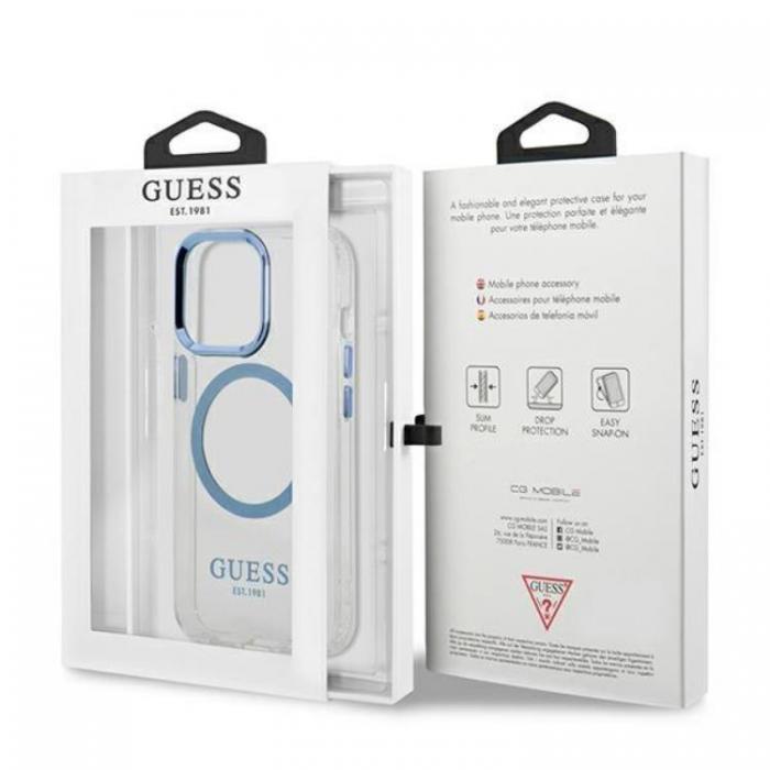 Guess - Guess iPhone 13 Pro Max Skal Magsafe Metal Outline - Bl