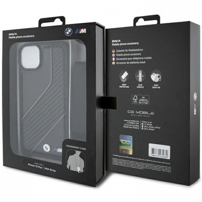 BMW - BMW iPhone 15/14 Plus Halsbandsskal M Edition Carbon Stripe