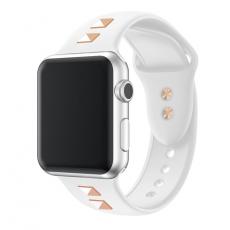 A-One Brand - Apple Watch 4/5/6/7/8/SE/Ultra (49/45/44/42mm) Band Rivet Silikon - Vit