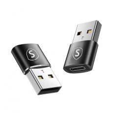 SiGN - [2-Pack] SiGN Adapter USB-A till USB-C - Svart