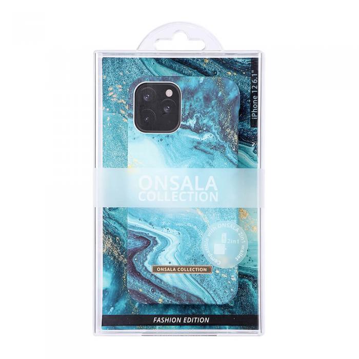 Onsala Collection - Onsala Mobilskal Soft Blue Sea Marble iPhone 12 & 12 Pro