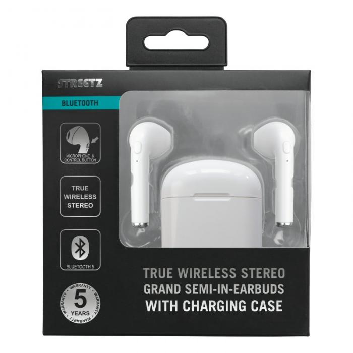 UTGATT1 - Streetz TWS-0008 True Wireless Grand semi-in-ear, Case, Wht