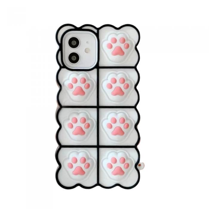 Fidget Toys - Puppy Paws Pop it Fidget Skal till iPhone 7/8/SE 2020 - Vit