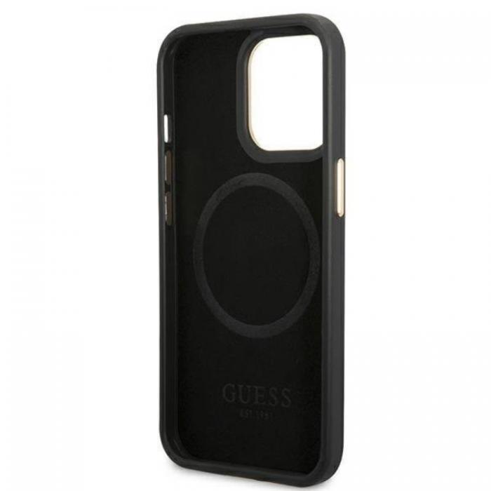 Guess - GUESS iPhone 14 Pro Max Mobilskal MagSafe 4G Logo Plate - Svart