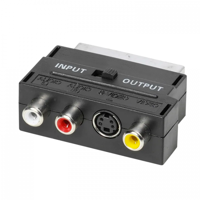 UTGATT1 - Vivanco Adapter Scart SVHS + Phono - Svart