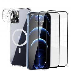 OEM - iPhone 13 Mini [5-PACK] 1 X MagSafe Skal - 2 X Linsskydd - 2 X Härdat Glas