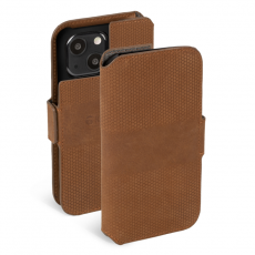Krusell - Krusell iPhone 13 Mini Plånboksfodral Äkta Läder - Cognac