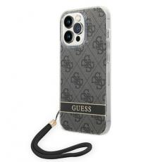 Guess - GUESS iPhone 14 Pro Max Skal 4G Print Strap - Svart