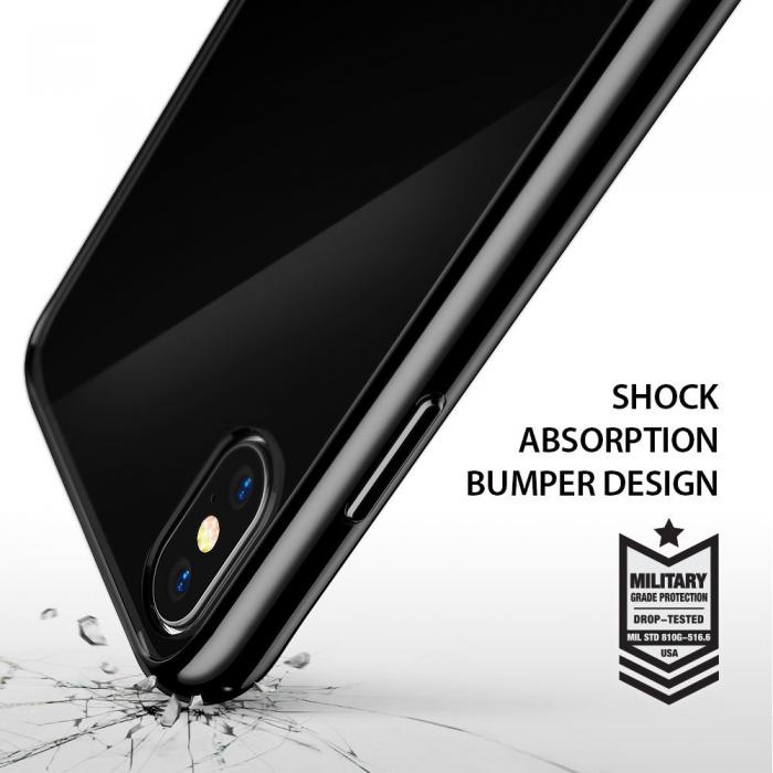 UTGATT5 - Ringke Fusion Shock Absorption Skal till Apple iPhone XS / X - Black