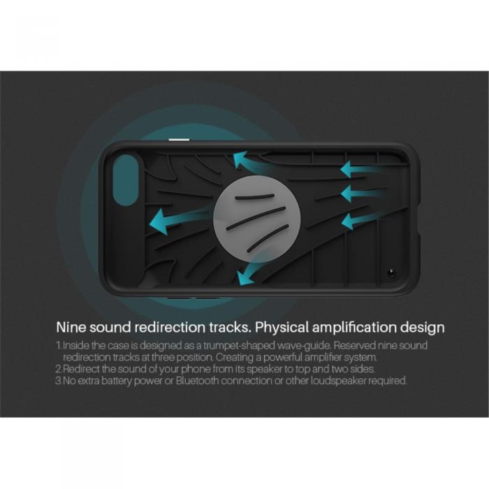 UTGATT5 - NILLKIN Audio Amplifier Skal till Apple iPhone 7/8/SE 2020 - Svart