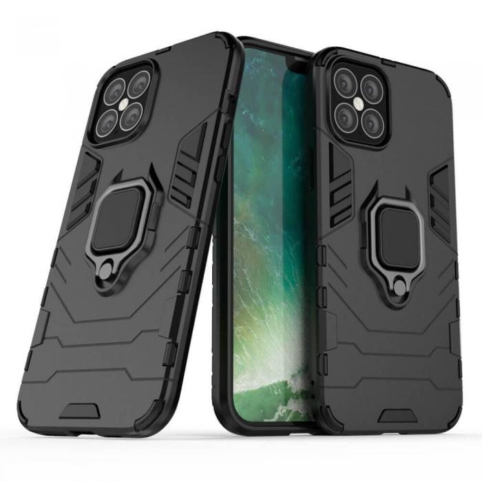 Ruhtel - Ring Armor kickstand iPhone 12 Pro Max Skal Svart
