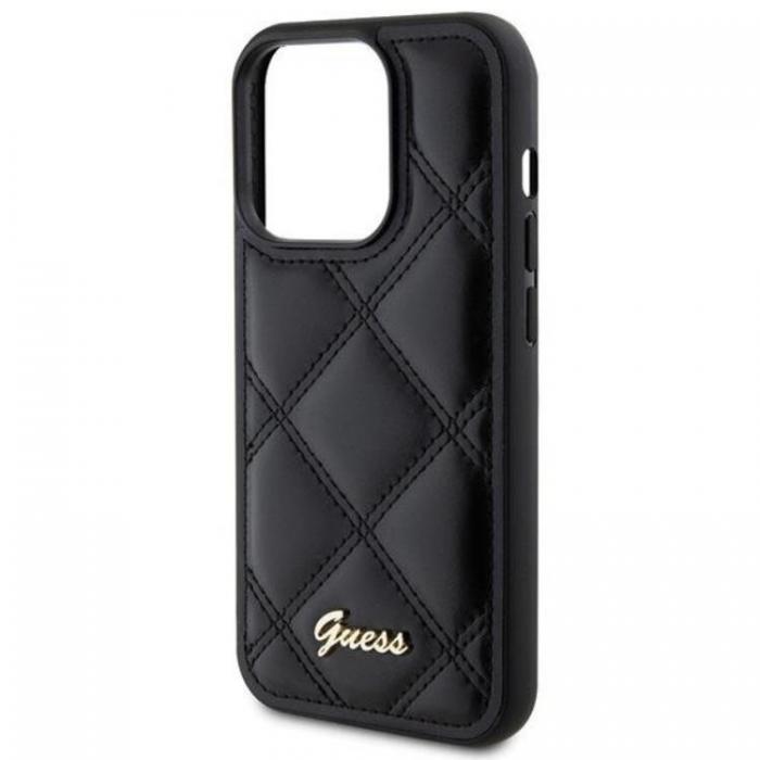 Guess - Guess iPhone 15 Pro Max Mobilskal Quilted Metal Logo - Svart
