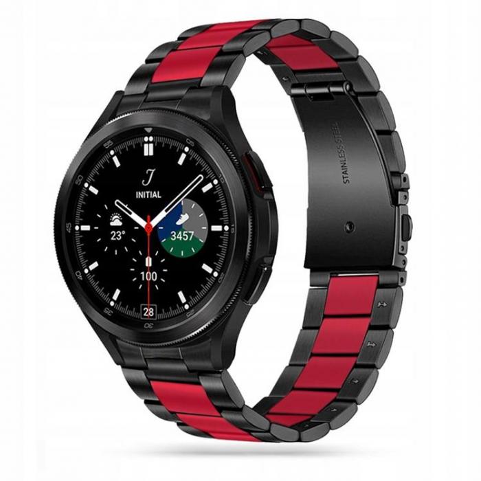 Tech-Protect - Stainless Armband Samsung Galaxy Watch 6 (44mm) - Svart/Rd
