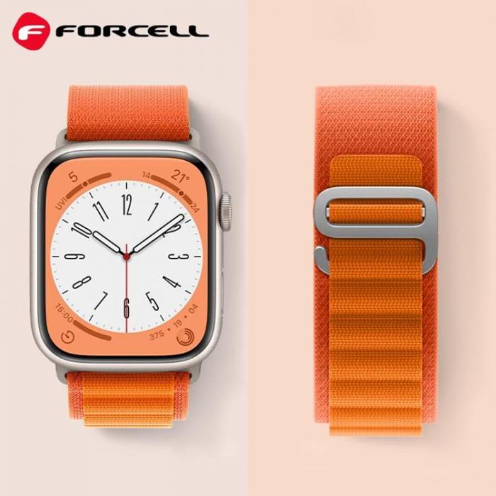 Forcell - Forcell Apple Watch (38/40/41mm) Armband F-Design - Orange