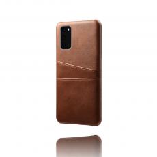 A-One Brand - Skal med kortplatser till Samsung Galaxy S20 - Brun