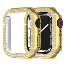 A-One Brand - Apple Watch 7/8 (45mm) Skal Rhinestone - Guld