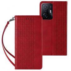 OEM - Xiaomi Redmi Note 11 Pro 4G/5G Plånboksfodral Magnet Strap - Röd