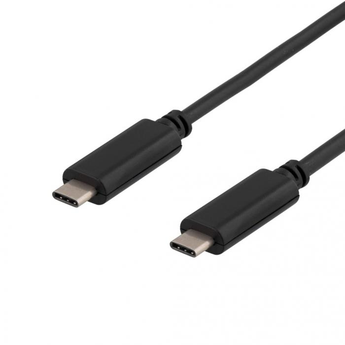 UTGATT4 - DELTACO USB 2.0 kabel, Typ C - Typ C, 0,5m, svart