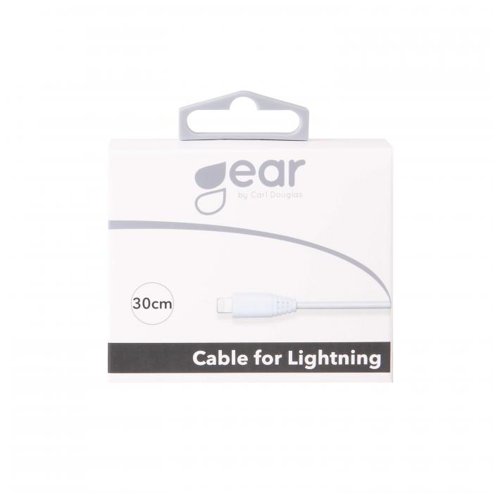 UTGATT1 - GEAR Laddkabel Lightning 0.3m Vit Rund Kabel