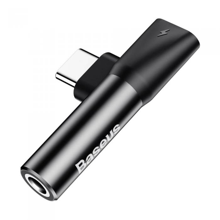 BASEUS - Baseus Converter L41 Adapter USB-C - USB-C 3,5 mm Svart