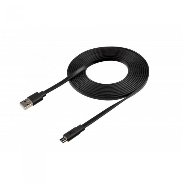 UTGATT1 - Xtorm Flat USB-A / Micro-USB Kabel 3m - Svart