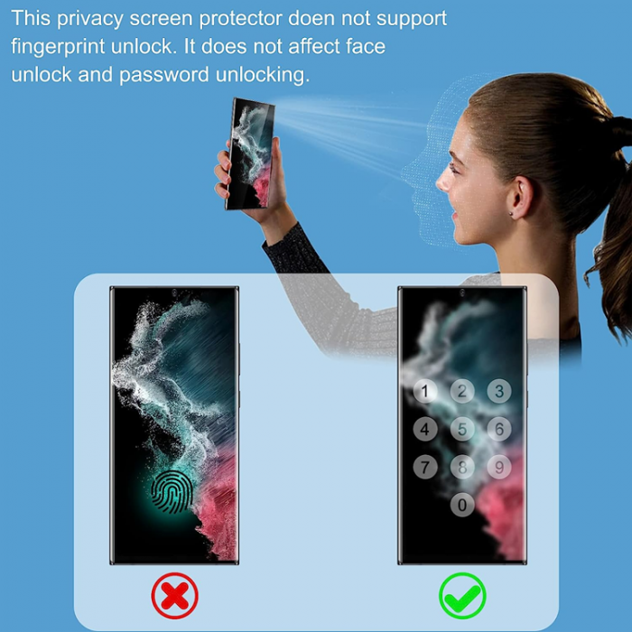 A-One Brand - [2-Pack] Galaxy S23 Ultra Hrdat Glas Skrmskydd UV Privacy