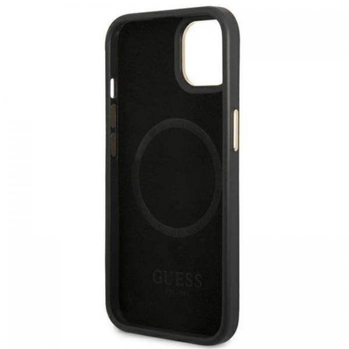 Guess - GUESS iPhone 14 Plus Mobilskal MagSafe 4G Logo Plate - Svart