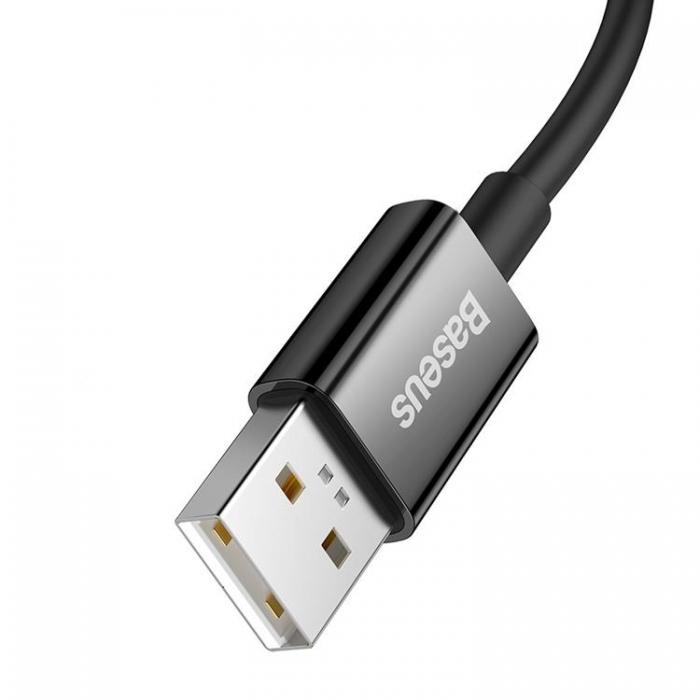 BASEUS - Baseus Superior SUPERVOOC USB-A till USB-C Kabel 65W 2m - Svart