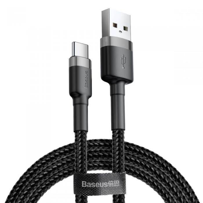 BASEUS - BASEUS Cafule USB-C Cable 50 cm Gr / Svart