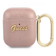 Guess&#8233;Guess Saffiano Script Metal Collection Skal AirPods - Rosa&#8233;