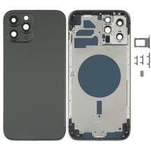 SpareParts - iPhone 12 Pro Max Komplett Baksida i Glas med Ram - Svart