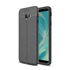 A-One Brand - Litchi Skal till Samsung Galaxy J4 Plus - Svart