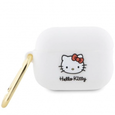 Hello Kitty - Hello Kitty AirPods Pro 2 (2022/2023) Skal Silikon 3D Kitty Head - Vit