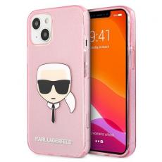 KARL LAGERFELD - Karl Lagerfeld Glitter Karl`s Head Skal iPhone 13 Mini - Rosa