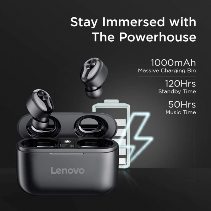 Lenovo - Lenovo HT18 TWS In-Ear Hrlurar Trdlsa - Svart