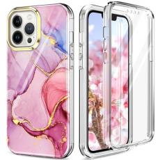 A-One Brand - iPhone 14 Pro Max Skal 360 Marble - Rosa